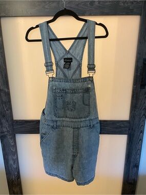 No Boundaries Light Blue Denim Short Overalls